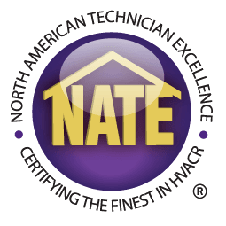 NATE-certified technicians badge | Fairhope HVAC repair